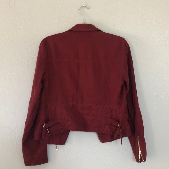 Maroon Moto Jacket - Picture 4 of 7